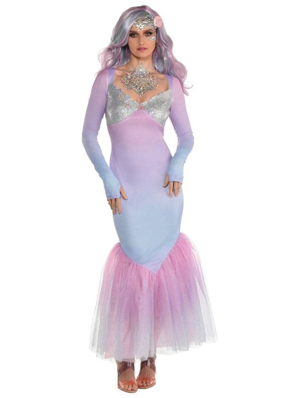 AMSCAN Women's Mermaid Costume Dress with Tulle Skirt MEDIUM 6-8